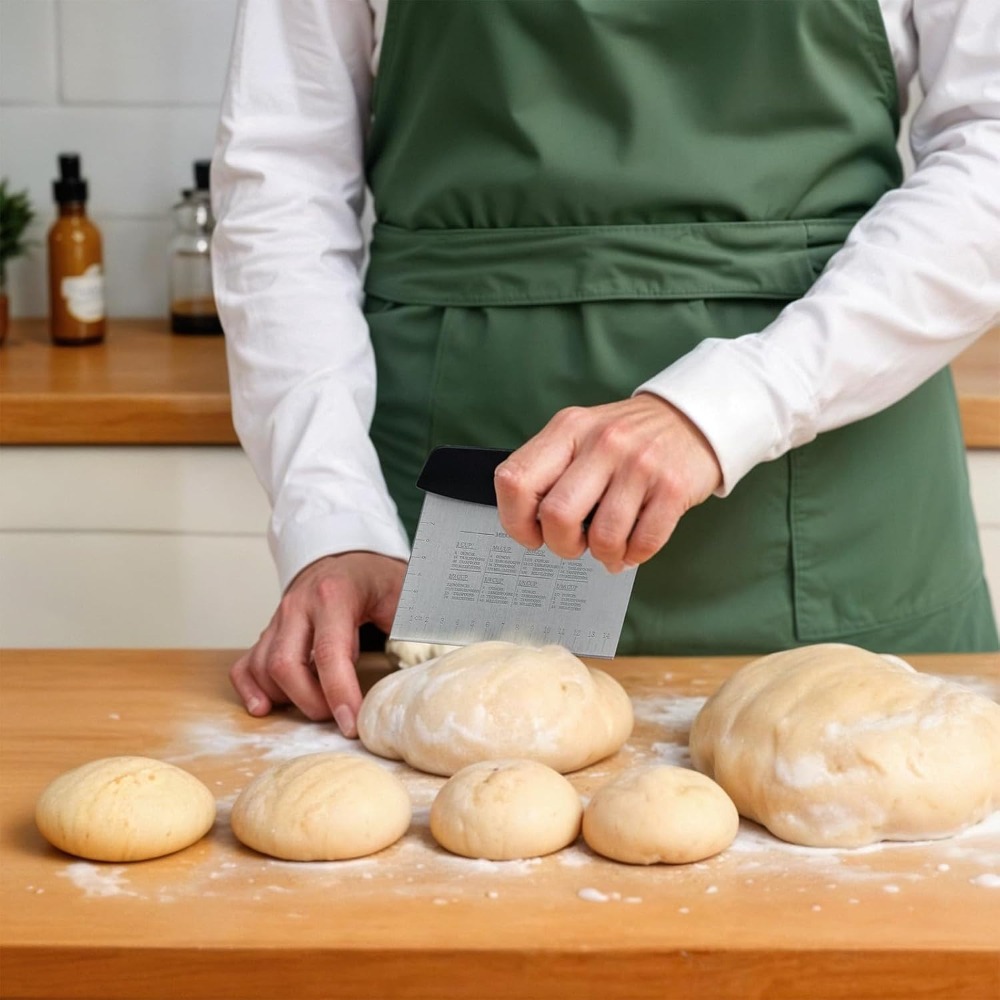 Bench Scraper Dough - 2 Pieces Stainless Steel Bench Dough