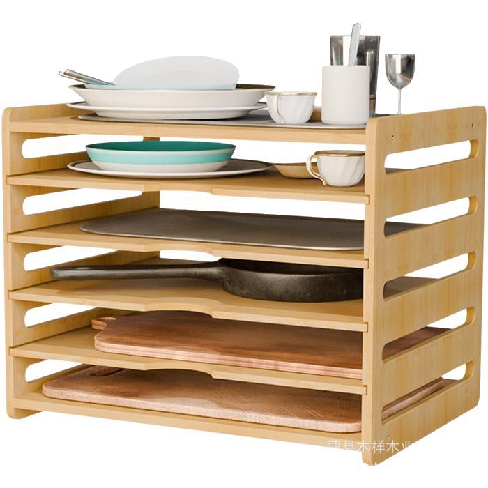 Kitchen Cabinet Baking Organizer - Solid wood kitchen storage rack cabinet