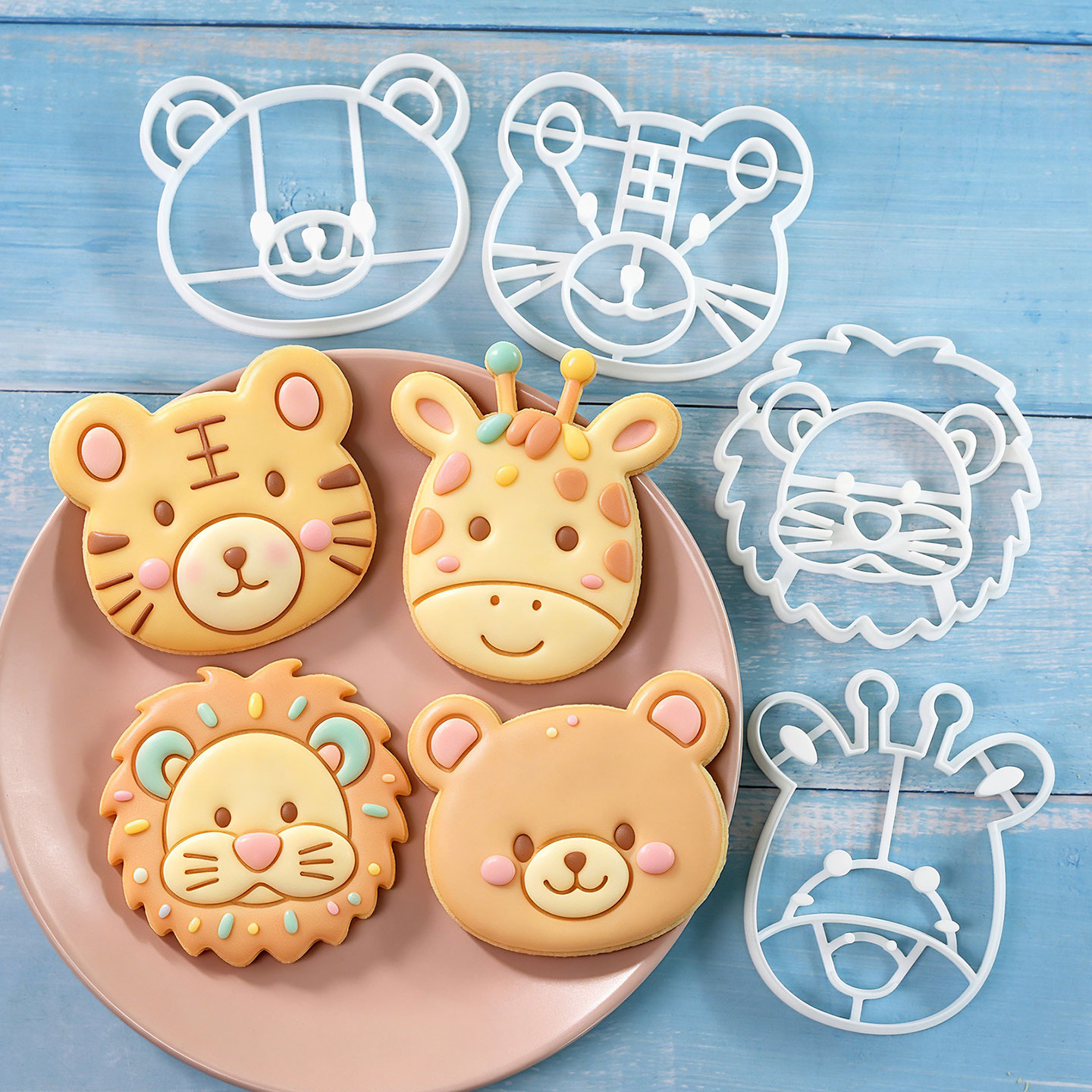 Kitchen Baking Utensil - 4 Pcs Animal Cookie Cutters Set
