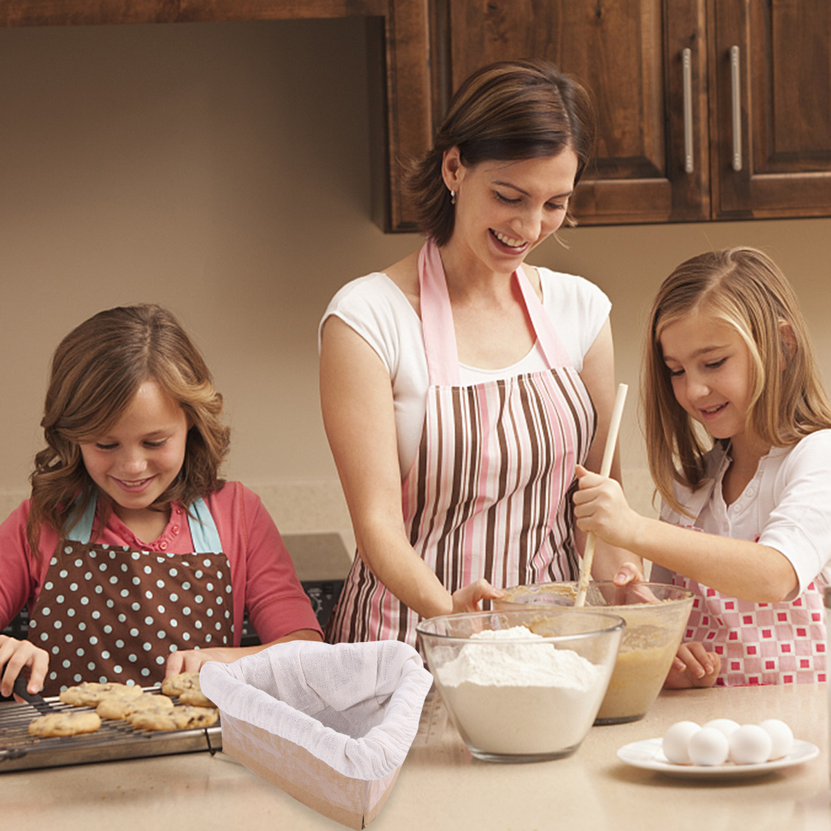 Kitchen Baking Utensil - 2Pcs Bread Basket Cloth Cover Dough