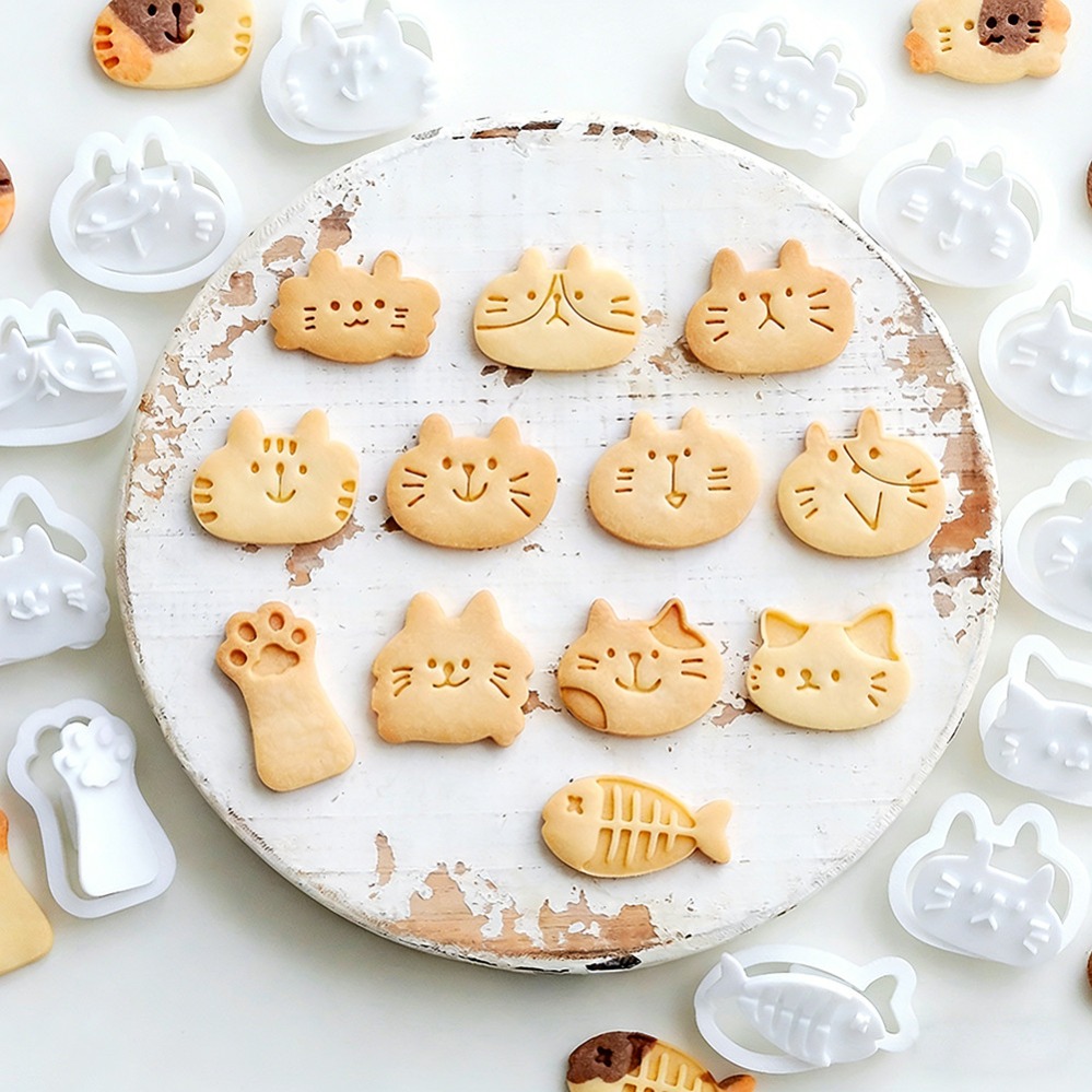 Kitchen Baking Utensil - Cute Kitten DIY Stamp Cookie Cutters