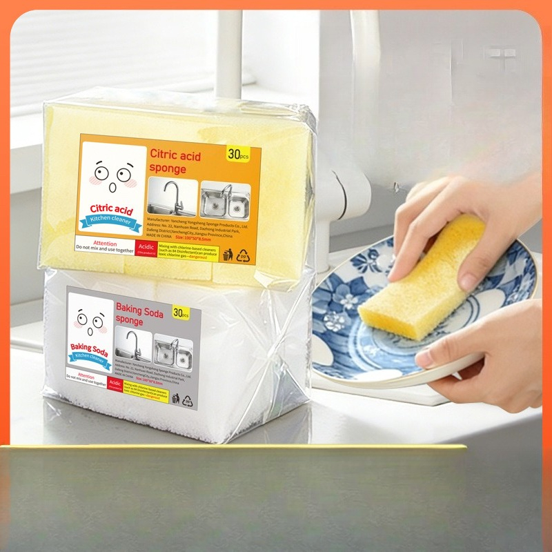 Kitchen Cleaner With Baking Soda - Dish Sponge Scouring Wipes Multi Cleaner,