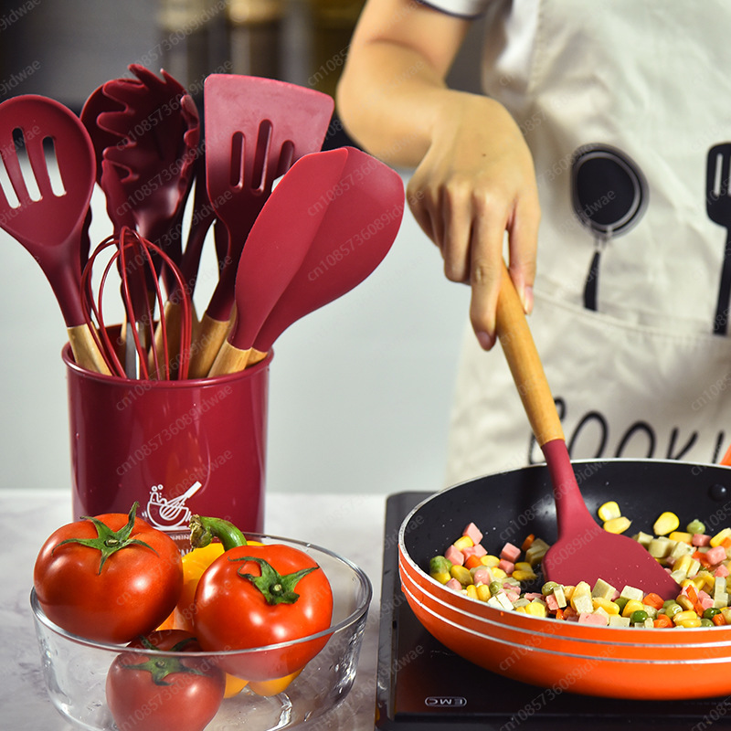 12-Piece silicone cookware set - Kitchen Baking Pan Storage ulasan dan harga