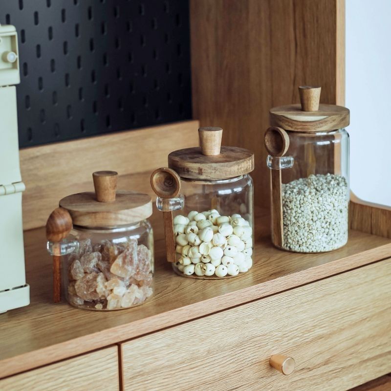 Clear Glass Candy Snack Jar wi - Kitchen Bank ulasan dan harga