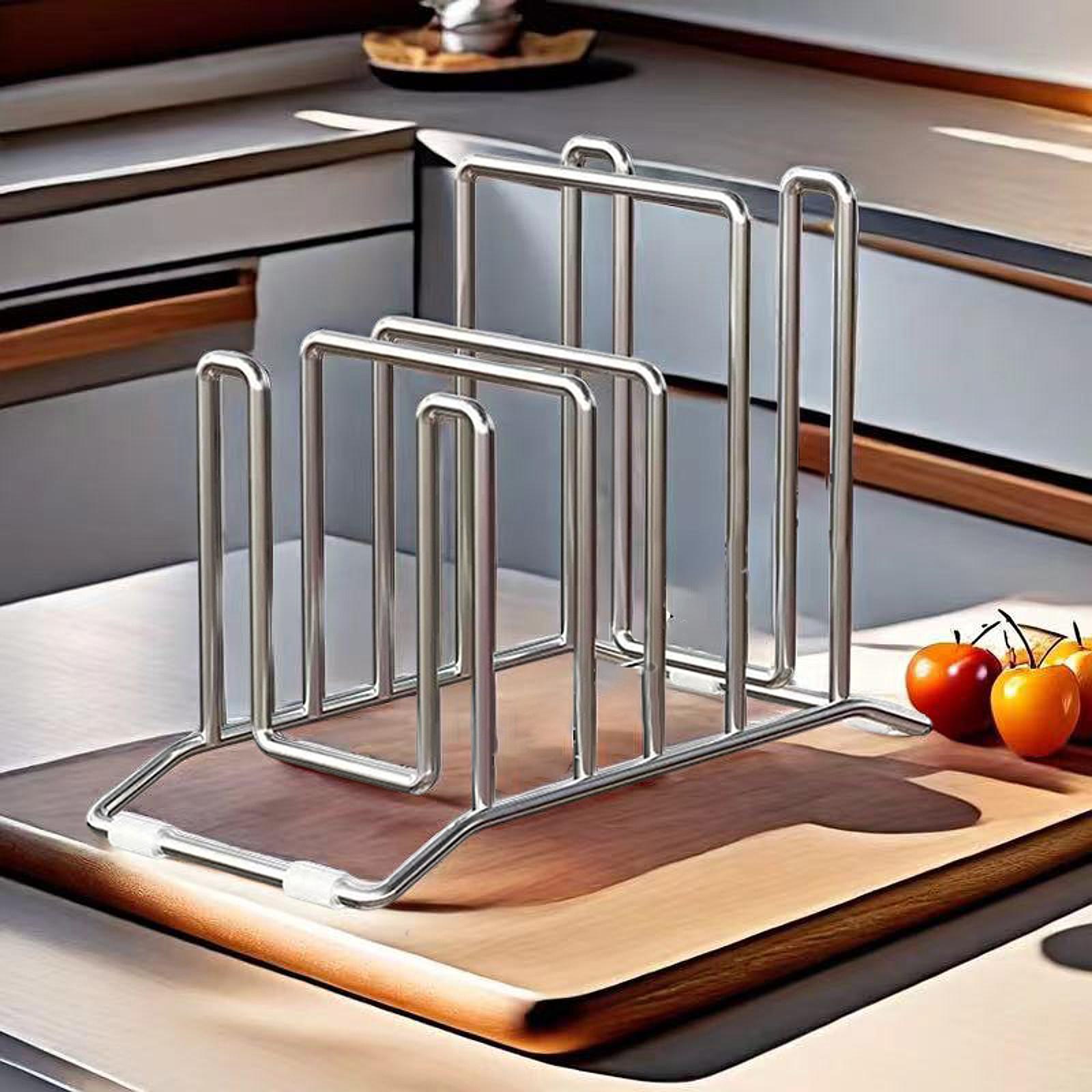 Pot Pan Lids Holder Stainless  - Kitchen Cabinet Baking Organizer ulasan dan harga