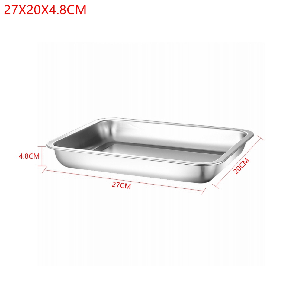 1PCS Stainless Steel Food Deep - Kitchen Baking Pan Storage ulasan dan harga