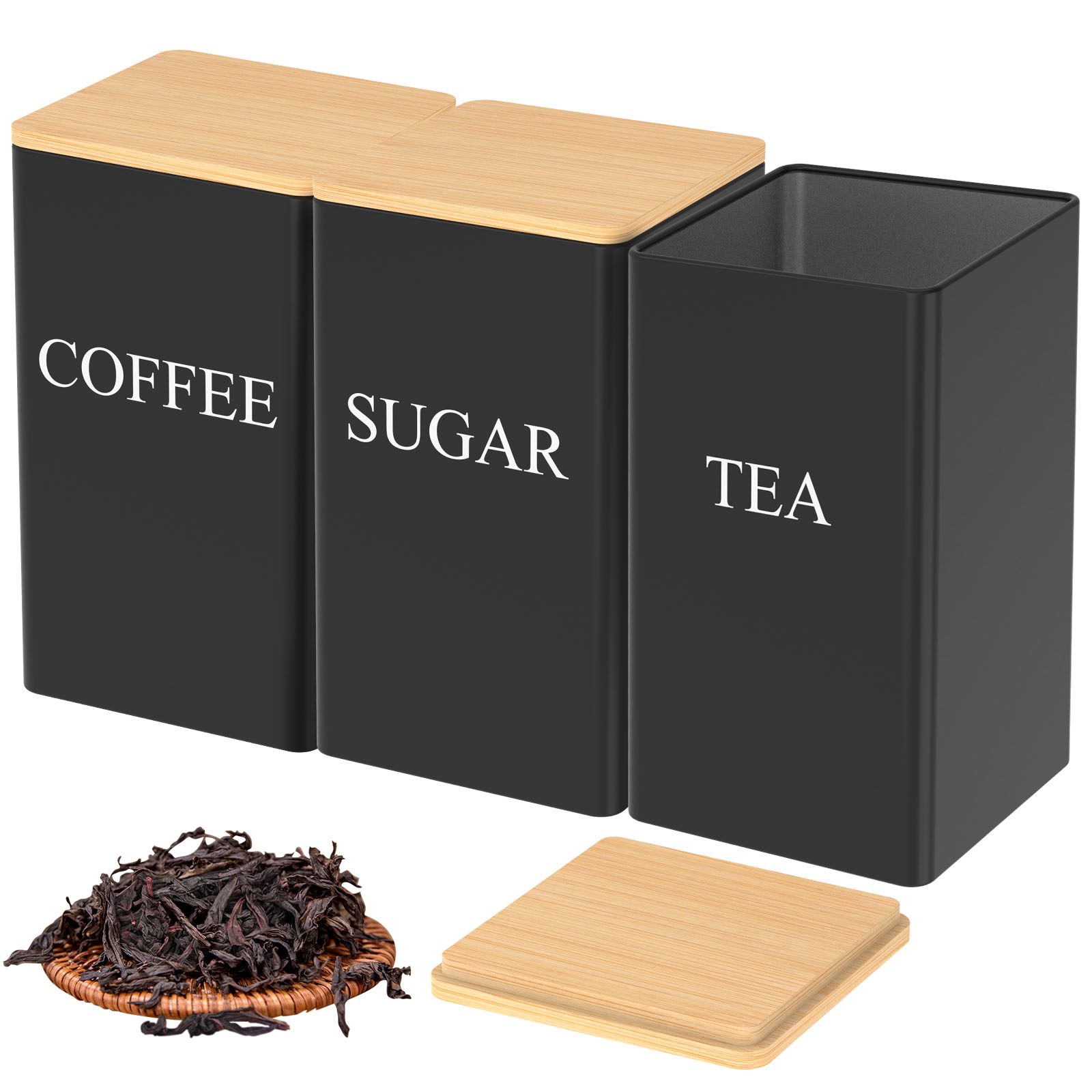 3Pcs Coffee Bean Tea Sugar Jar - Kitchen Bank ulasan dan harga
