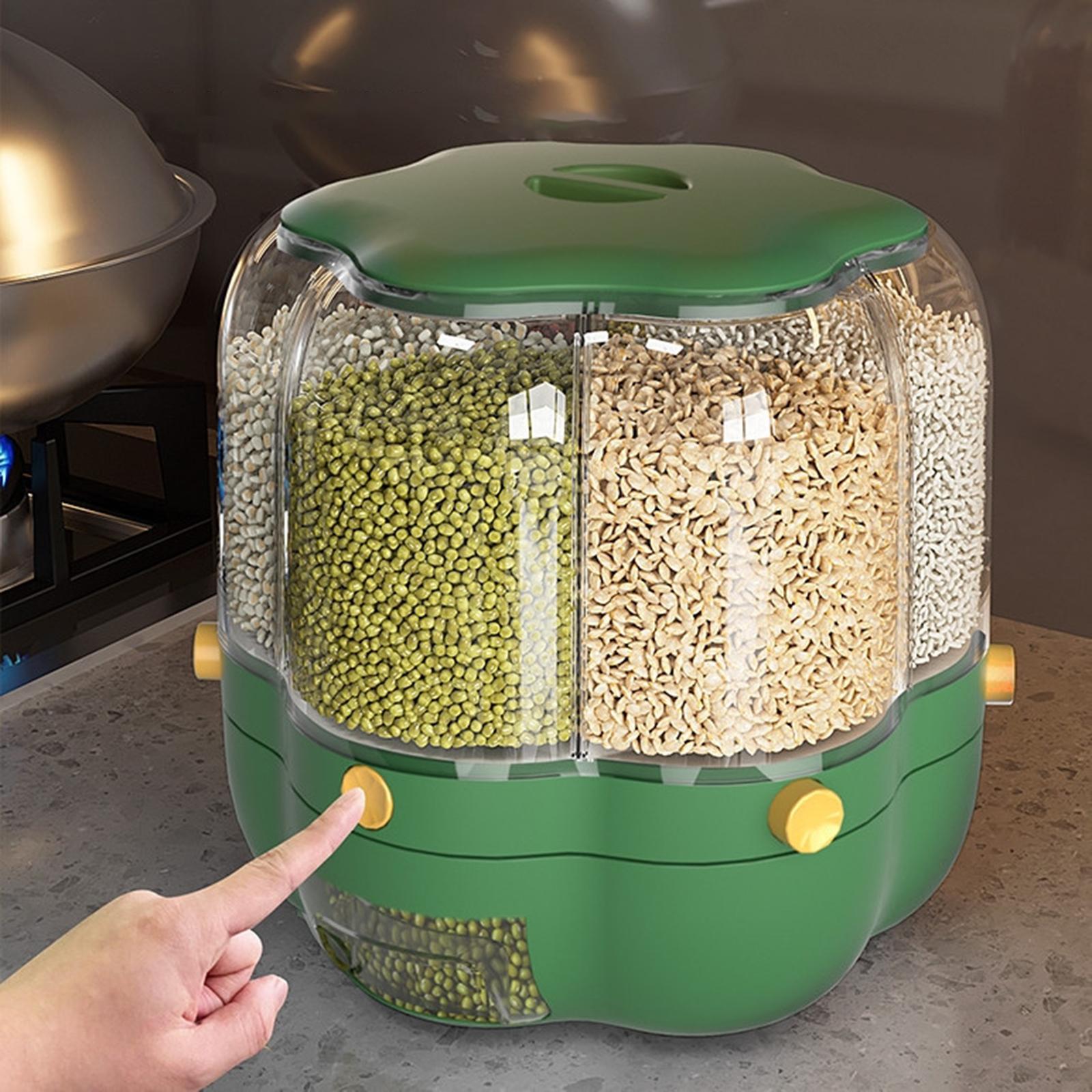 Rotating Cereal Dispenser Rice - Kitchen Baking Pantry ulasan dan harga