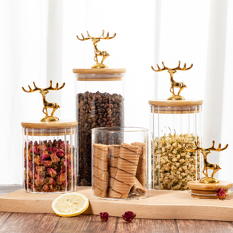 Nordic Golden Elk Storage Jar  - Kitchen Bank ulasan dan harga