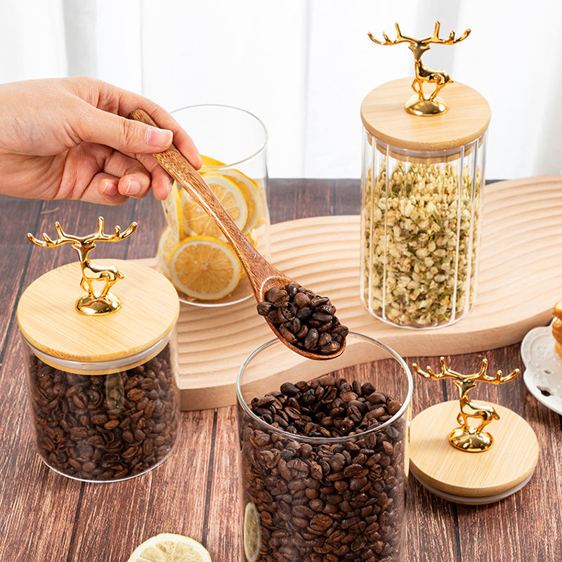 Nordic Golden Elk Storage Jar  - Kitchen Bank ulasan dan harga