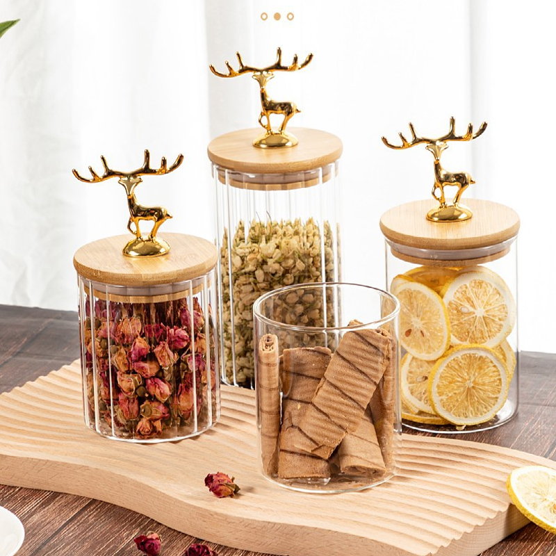 Nordic Golden Elk Storage Jar  - Kitchen Bank ulasan dan harga