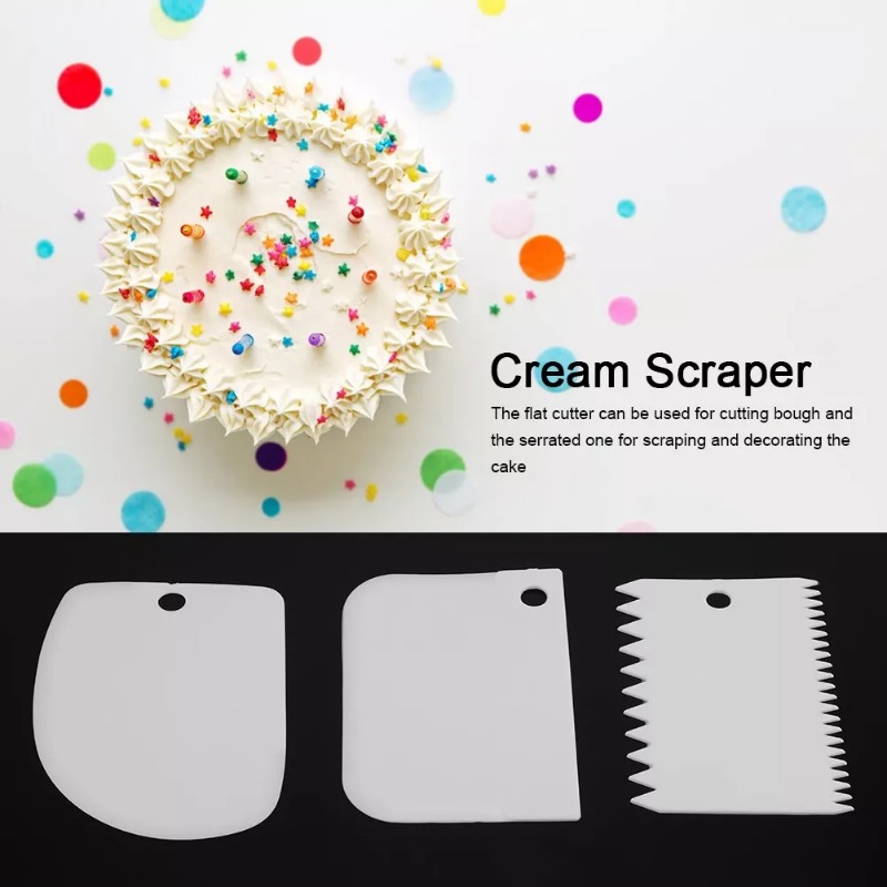 Plastic Cake Scraper Set Bakin - Fondant Smoother Set ulasan dan harga