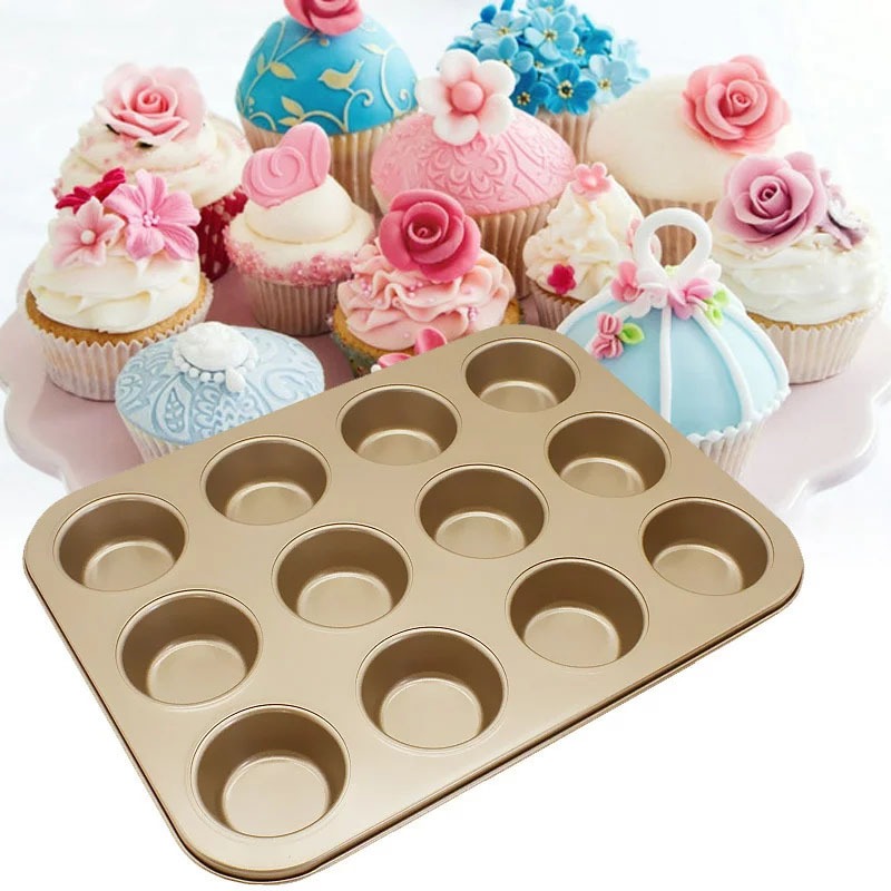 Non-Stick Cupcake Pan Muffin T - Kitchen Essentials Baking Tray ulasan dan harga