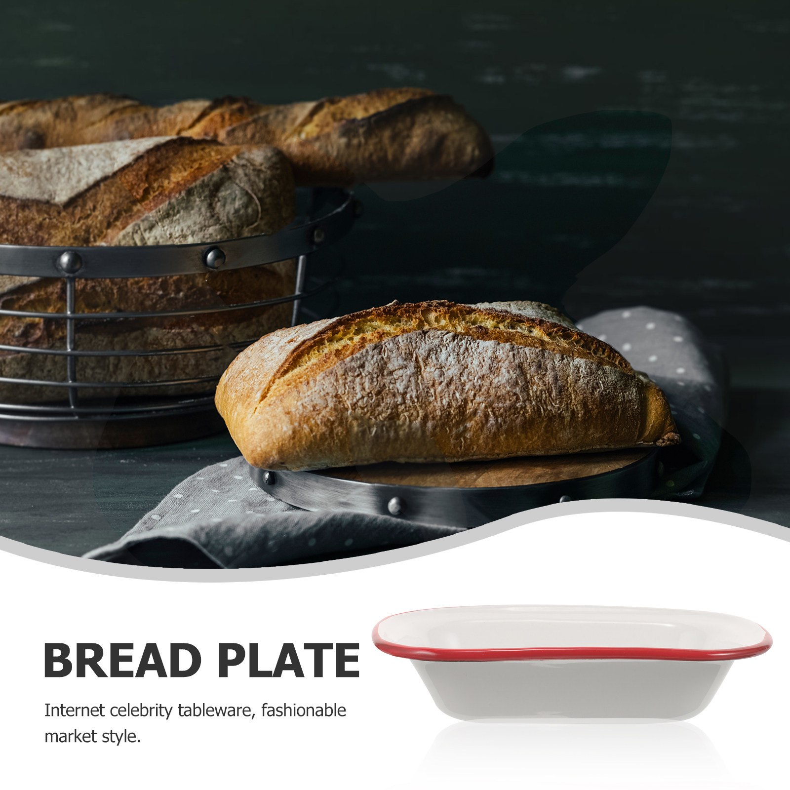 Enamel Baking Tray Rectangular - Kitchen Baking Pan Storage ulasan dan harga