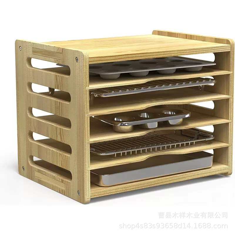 Solid wood kitchen storage rac - Kitchen Cabinet Baking Organizer ulasan dan harga