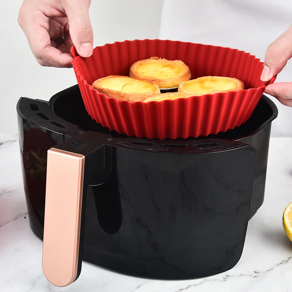 Round Air Fryer Silicone Pot - - Kitchen Essentials Baking Tray ulasan dan harga