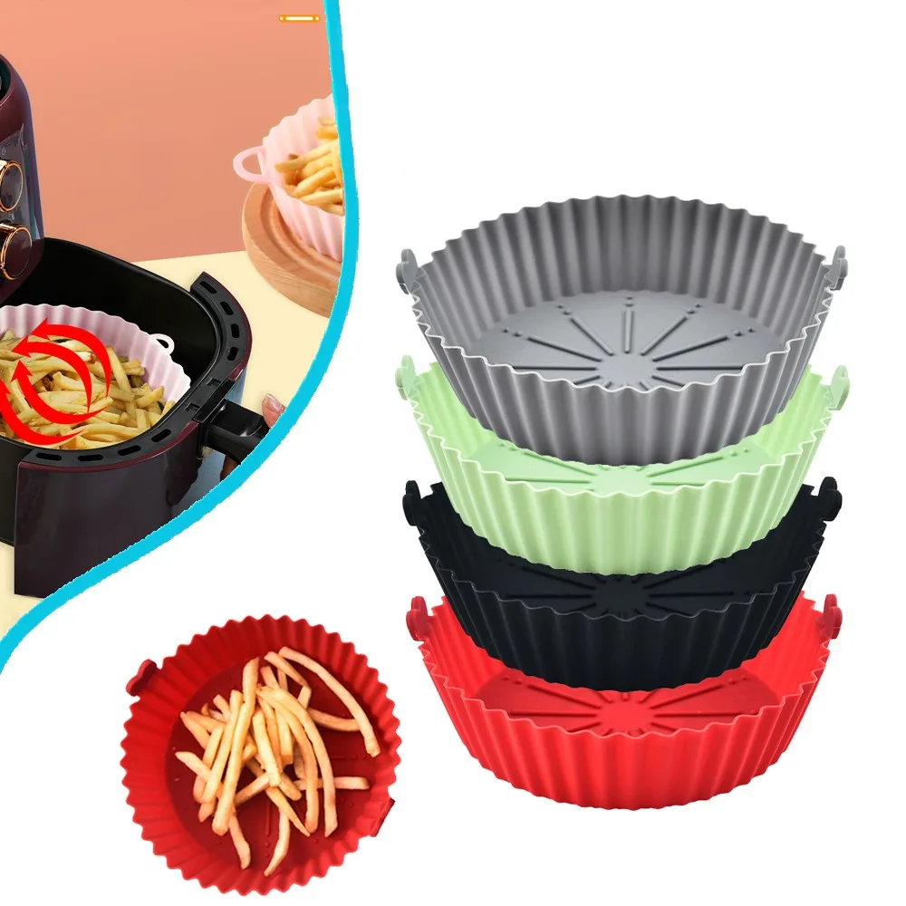 Round Air Fryer Silicone Pot - - Kitchen Essentials Baking Tray ulasan dan harga