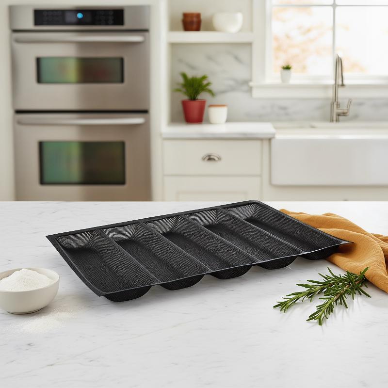 5 Cavity Hoagie Rolls Pan Nons - Kitchen Essentials Baking Tray ulasan dan harga