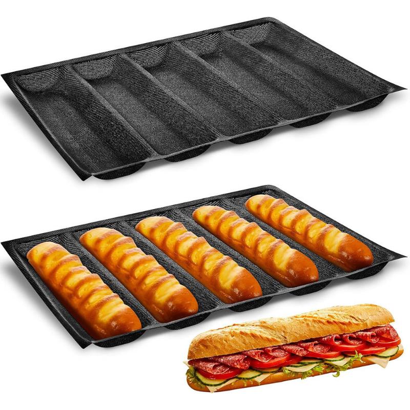 5 Cavity Hoagie Rolls Pan Nons - Kitchen Essentials Baking Tray ulasan dan harga