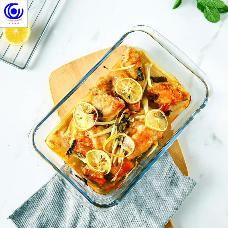 Large Capacity Toughened Glass - Kitchen Baking Pan Storage ulasan dan harga