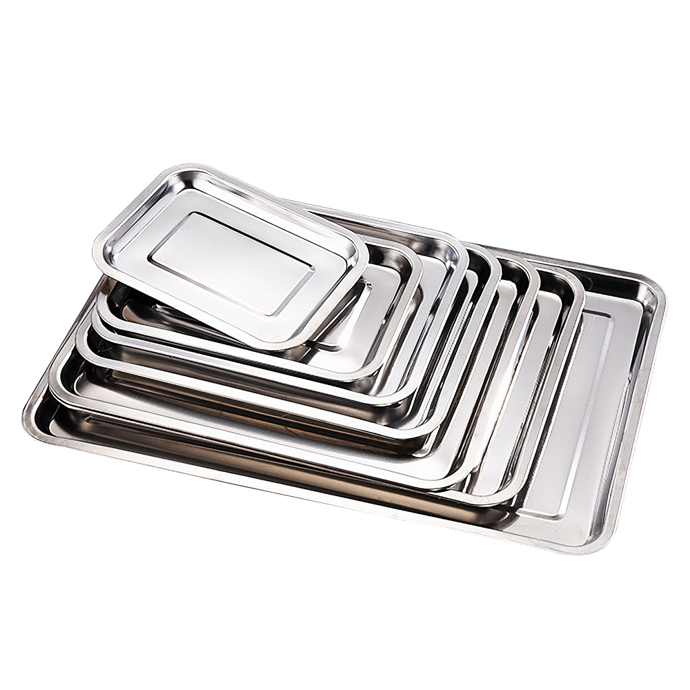 1PCS Stainless Steel Food Tray - Kitchen Baking Pan Storage ulasan dan harga