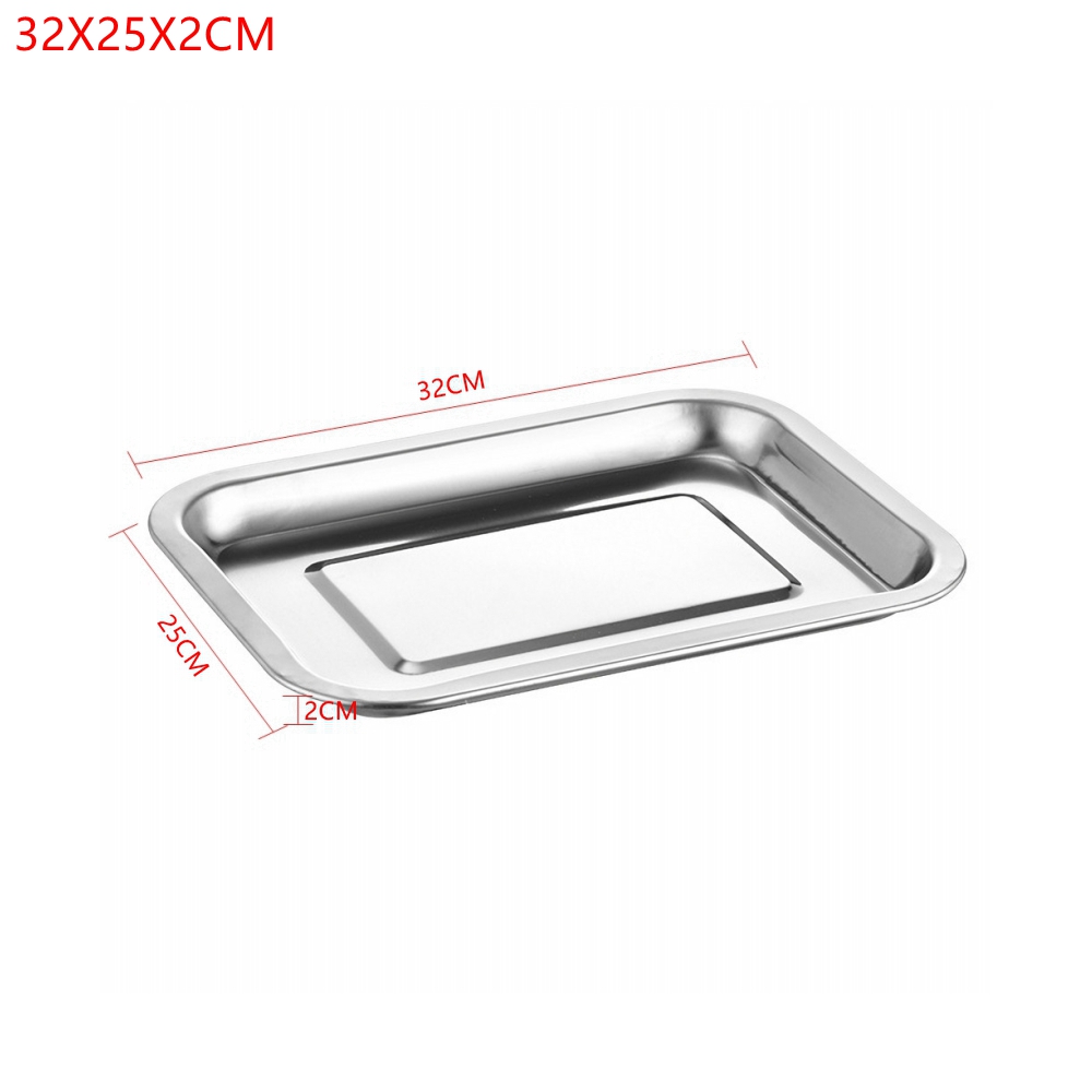 1PCS Stainless Steel Food Tray - Kitchen Baking Pan Storage ulasan dan harga