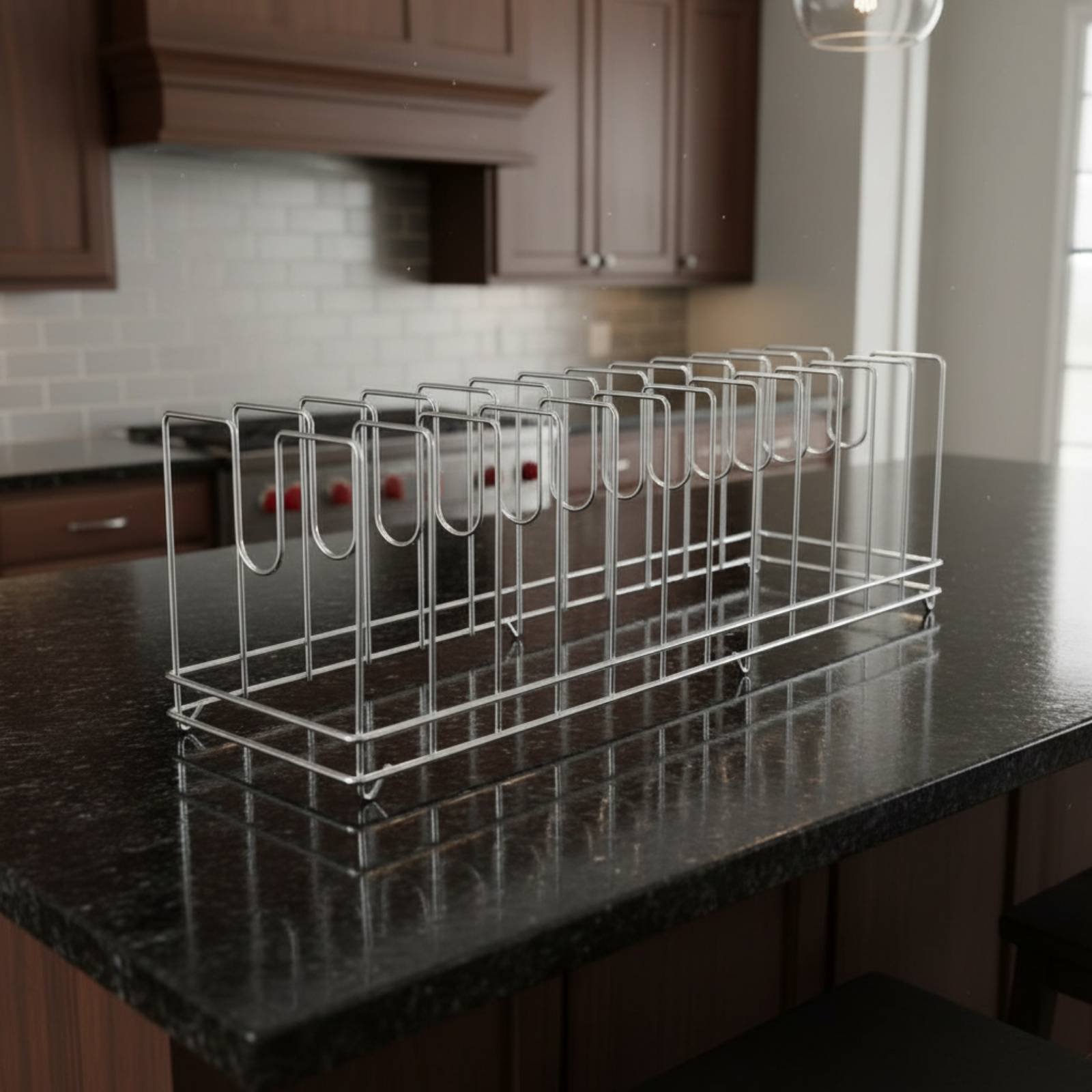Pizza Pan Rack Space Saving Ba - Kitchen Baking Pan Storage ulasan dan harga
