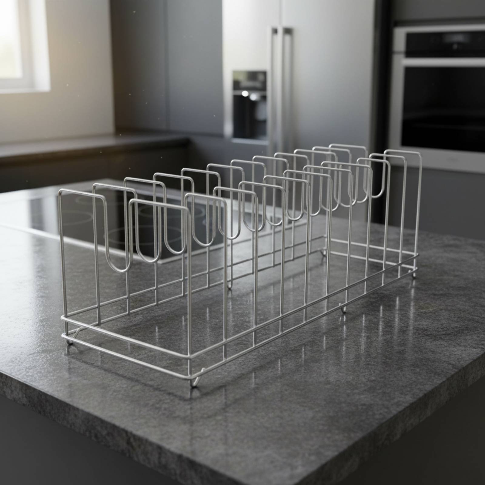 Pizza Pan Rack Space Saving Ba - Kitchen Baking Pan Storage ulasan dan harga