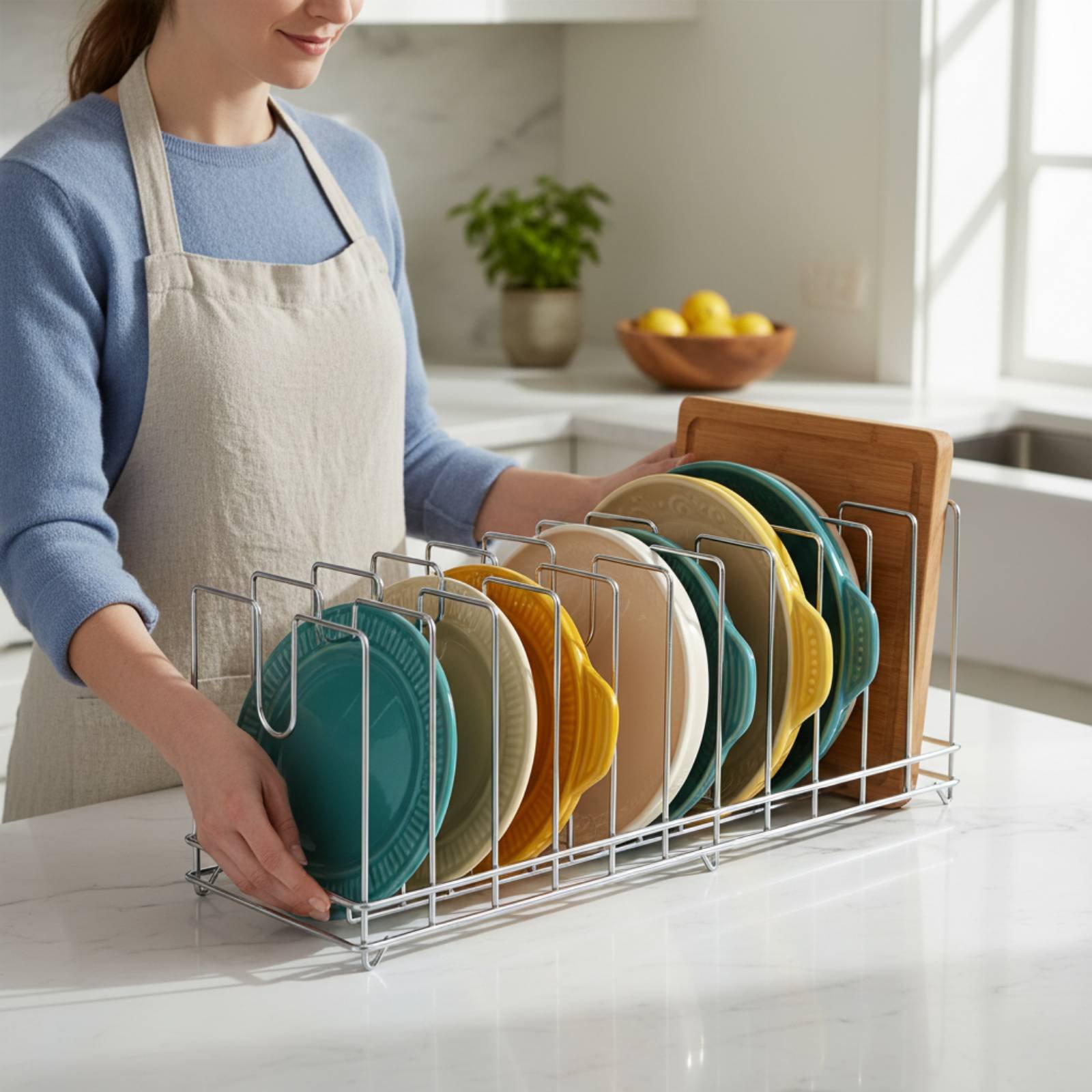 Pizza Pan Rack Space Saving Ba - Kitchen Baking Pan Storage ulasan dan harga