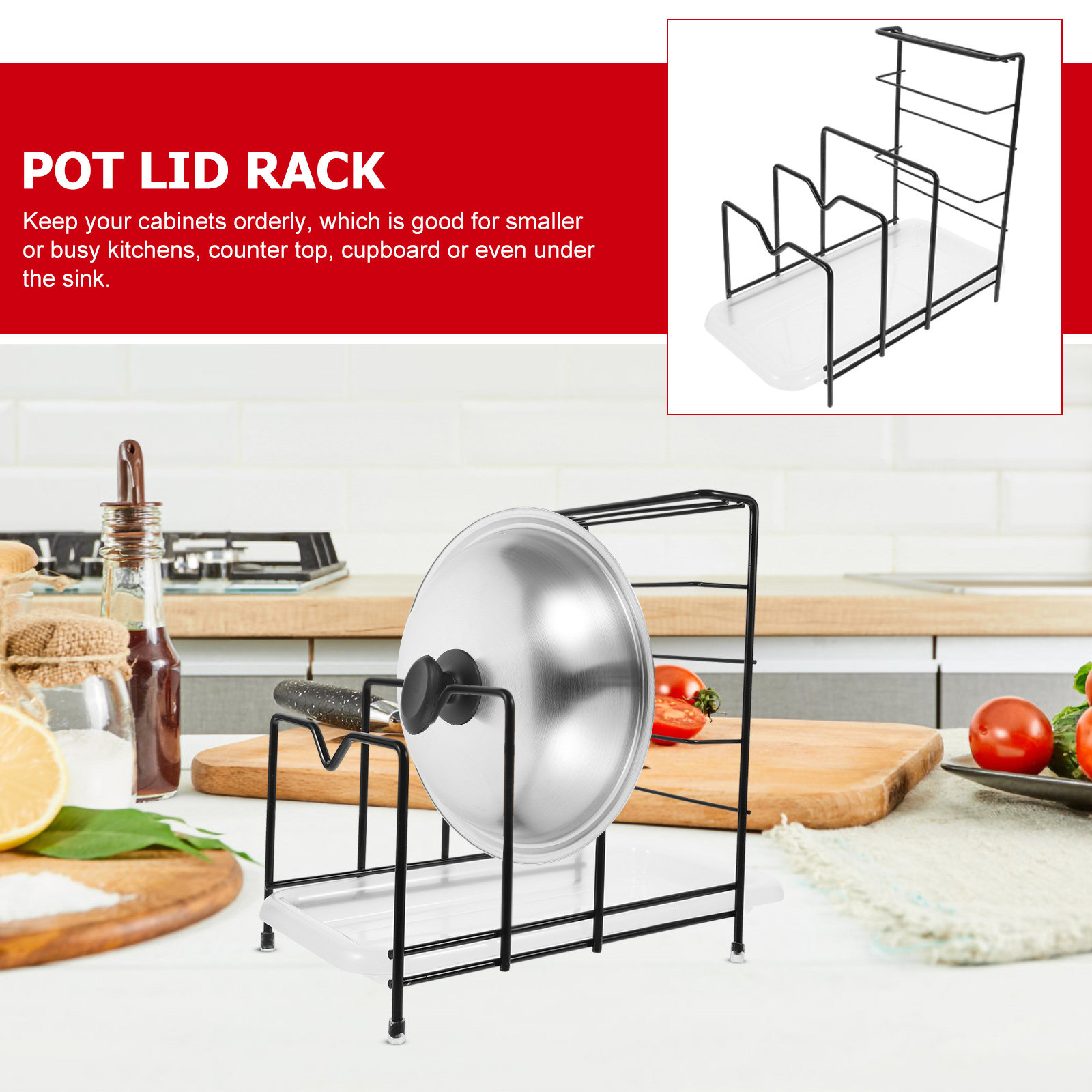 Lid Organizer for Pot Lids Cut - Kitchen Cabinet Baking Organizer ulasan dan harga